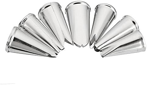 Dr.Pedi Leaf Piping Bags and Tips Set 7 Pieces Piping Tips Set Cake Decorating Tips Icing Piping Nozzles Set Cupcake Decorating Kit Cupcake Pastry Tool Stainless Steel
