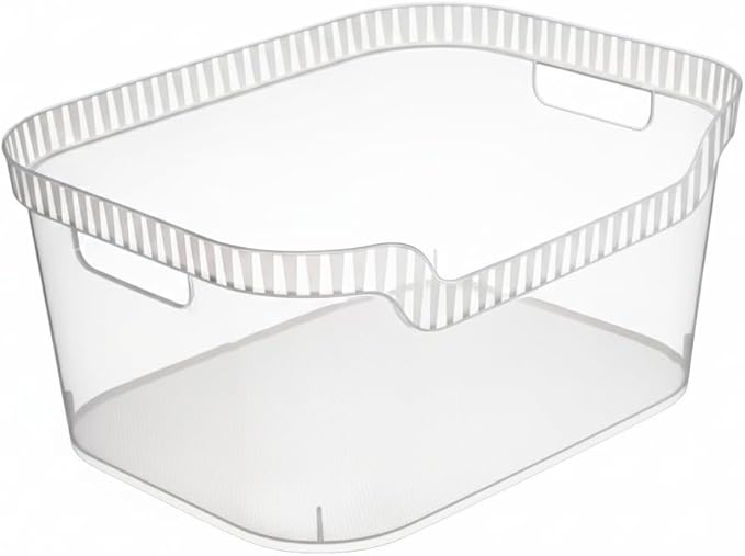 Tribello Clear Plastic Bins For Organizing - Large Pantry Storage Bins - Organizer Bins For Shelves Kitchen And Bathroom Organization - 14” 11” 7”