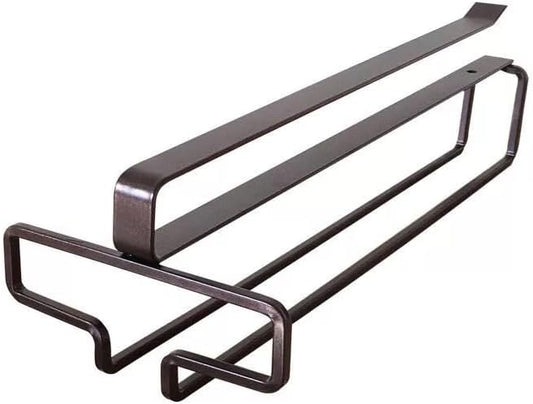 Wine Glass Rack, Storage Hanger Under Cabinet Stemware Rack, Heavy Duty Metal Hanging Wine Glass Rack, Industrial Wine Glass Rack, For Shelf Kitchen Bar Decor (Color : Brown)