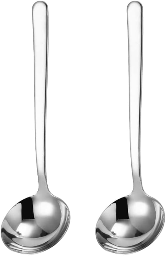 Small Ladle 8.6 Inch Gravy Ladle 18/8 Stainless Steel Ideal for Serving Soup Sauce Set of 2,Silver