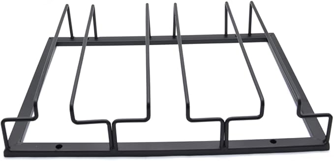 Hoshen Goblet Wine Glass Rack, 11.8 inches Under Cabinet Wine Wine Glass Rack, Glass Storage Rack, Bar Hanging Wine Wine Glass Rack, (3 Rows) Black