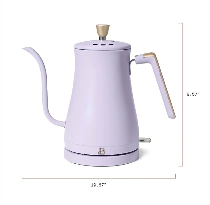 Beautiful Electric Gooseneck Kettle, 1 Liter, 1200W, Stainless Steel Interior, Fast Boil, Precision Pour Spout, Auto Shut-Off & Boil-Dry Protection