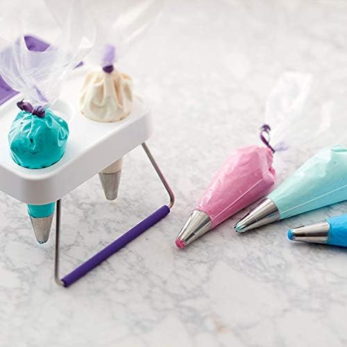 60 Pcs Pastry Bag Ties Reusable Icing Bag Ties Silicone Decoration Bag Clips Cake Piping Bag Ties for Cupcakes Cookies and Pastry(15 Pieces Light Purple15 Pieces Blue15 Pieces pink15 Pieces Green)