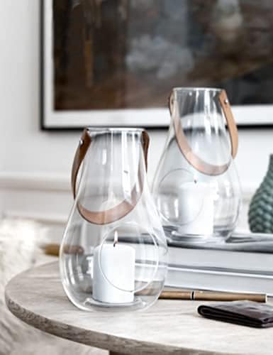 Holmegaard Design with Light Lantern, Clear, 9.8" H x 6.1" D, Designed by Maria Berntsen, Gift Box Included