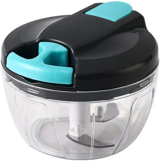 Manual Food Chopper Vegetable Processor, Portable Hand Pull String Garlic Mincer Onion Cutter for Veggies, Ginger, Fruits, Nuts Kitchen Cooking, Herbs, etc., 500ml, Kitchen Cooking Tool