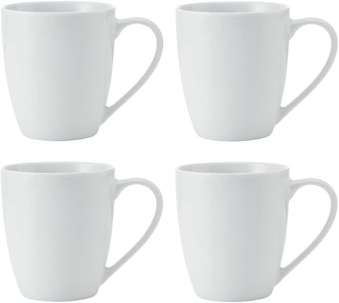 MIKASA Chalk 4pc Porcelain Mug Set, 380ml, Gift Boxed, White