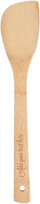 PrintSupremacy Custom Engraved Bamboo Cooking Spoons Set, Non Stick Wooden Kitchen Gadget Pan Cookware, Baking Gift for Housewarming Wedding Birthday, Chef Foodie Gift (Custom, 1 Pc - Spatula)