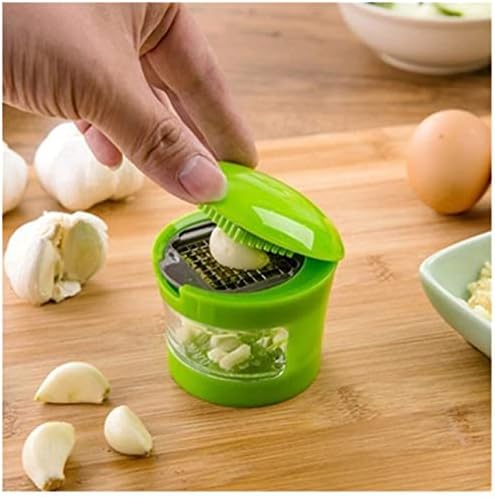 Garlic Grater Mini Portable ABS Stainless Steel Garlic Press Chopper Slicer Hand Presser Grinder Crusher Kitchen Tool (Color : Green)