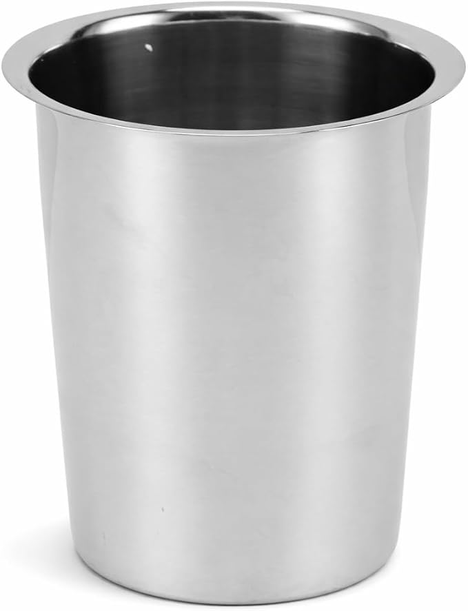 Luqeeg Stainless Steel Utensil Holder, Large Capacity Cutlery Storage, Flatware Cylinder with Simple Stylish Design for Countertop Kitchen Table Dining Table (Without Holes)