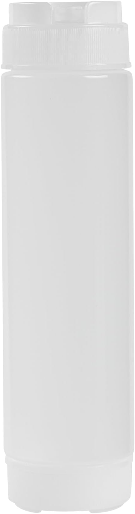 Restaurantware Plastic Squeeze Bottle 16 oz Refillable Condiment Bottle Large Valve Dishwashable Clear Inverted Sauce Dispenser For Thick Condiments, Dressings, Batter, Sour Cream, And Syrups