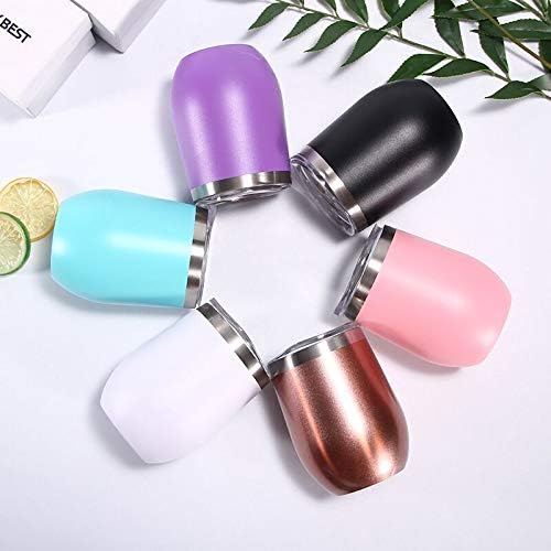 12 oz Stainless Steel Wine Tumbler Stemless Glasses with Lid, Double Wall Insulated Travel Mug Perfect for Wine, Coffee, Drinks, Champagne, Cocktails, Colorful (Indy Pink)