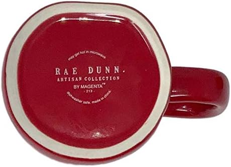 RAE DUNN RED NAUGHTY OR NICE MUG SET - Artisan Collection BY MAGENTA – 2 Pack – 1 Red Naughty Mug and 1 Red Nice Mug – Which one are you?