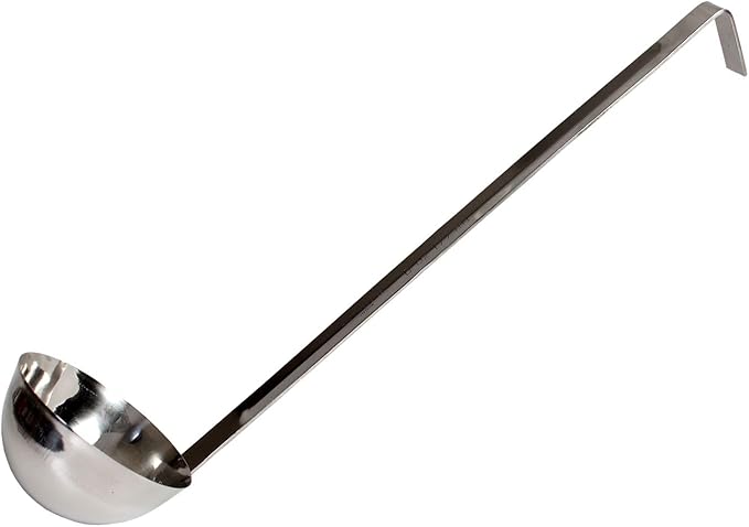 TrueCraftware- 6 oz Stainless Steel Ladle with Long Hooked Handle- Kitchen Ladle Best Kitchen Accessories for Cooking and Serving Spoon for Soup Chili Gravy Salad Dressing and Pancake Batter