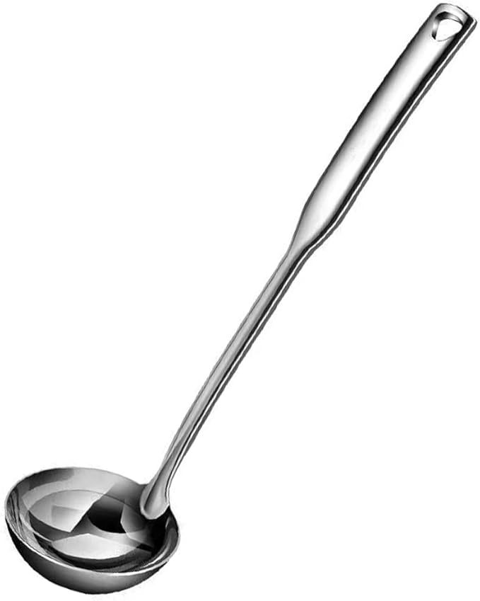 Siaiqiang Soup Ladle,11.8 Inch 18/10 Stainless Steel Heavy Duty Large Gravy Ladle,Kitchen Accessories for Stirring,Soups,Cooking,Sauces,Chili,Stew(1pack)