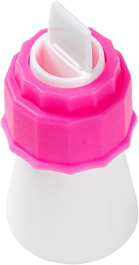 Restaurantware COUPLER ONLY: Pastry Tek 1.1 x 2.4 Inch Swirl Coupler 1 Durable Tip Coupler - Dual Tone Piping Bag Sold Separately Pink & White Plastic Icing Tip Coupler For 0.7 to 1 Inch Tips