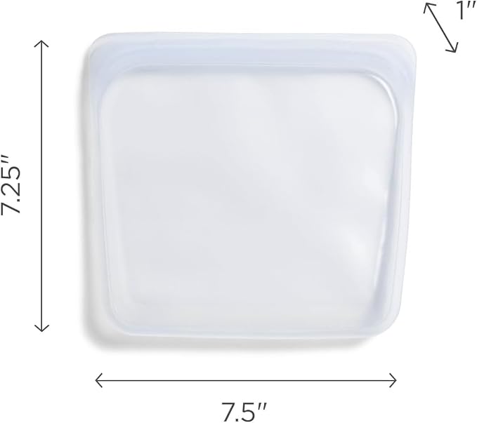 Stasher Premium Silicone Reusable Food Storage Sandwich Bag, Clear, Microwave, Sous Vide, Dishwasher, Oven and Freezer Safe, BPA Free, Leak-free, Eco-friendly, 28 Oz (Pack of 2)