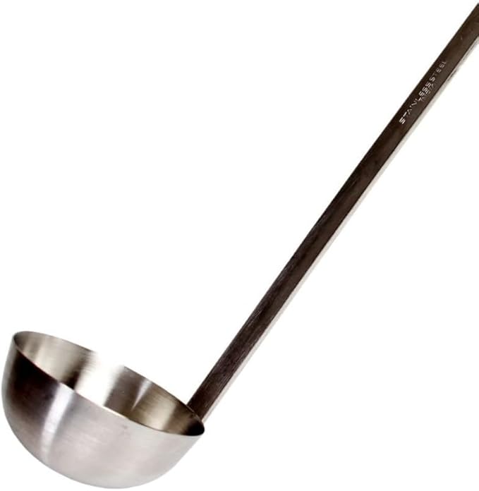 TrueCraftware- 3 oz Stainless Steel Ladle with Long Hooked Handle - Kitchen Ladle Best Kitchen Accessories for Cooking and Serving Spoon for Soup Chili Gravy Salad Dressing and Pancake Batter