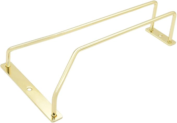 8.8-Inch Gold Wine Glass Rack, Under Cabinet Wine Glass Holder Stainless Steel Stemware Rack - Hanging Stemware Holder for Cabinet Kitchen Bar, Set of 3