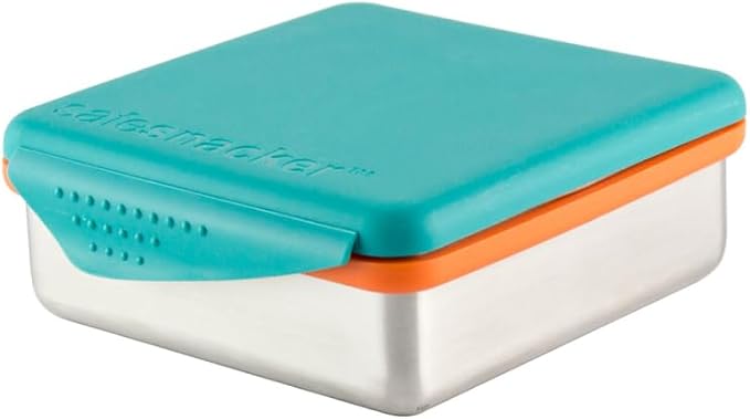 New Wave Enviro Safe Snacker, Stainless Steel Food Container, BPA Free, Stackable and Cabinet Friendly, Teal, Large Size, 23oz. Capacity
