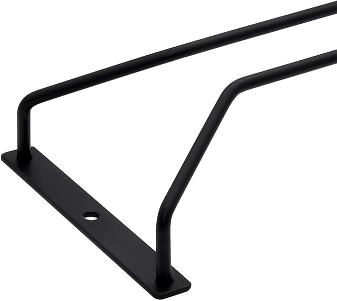 9.6-Inch Wine Glass Rack - Under Cabinet Stemware Wine Glass Holder Glasses Storage Hanger Metal Organizer for Bar Kitchen Black (1 Rows, 3 Pack)