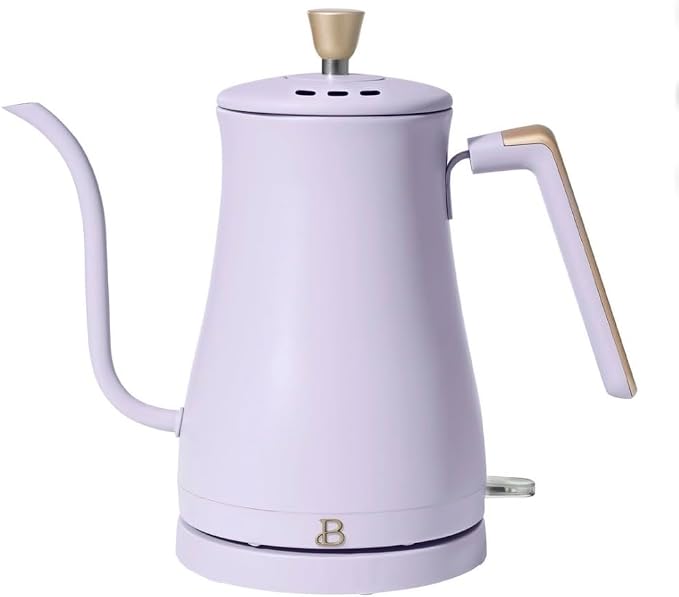 Beautiful Electric Gooseneck Kettle, 1 Liter, 1200W, Stainless Steel Interior, Fast Boil, Precision Pour Spout, Auto Shut-Off & Boil-Dry Protection