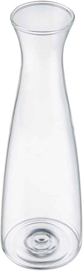 Restaurantware-Forma Professional 3 x 3 x 10.5 Inch Glass Oil Drizzler, 1 Borosilicate Olive Oil Dispenser - 17-Ounce Capacity, Stainless Steel Spout, Glass Bottle Dispenser, Silicone Cap, For Oils