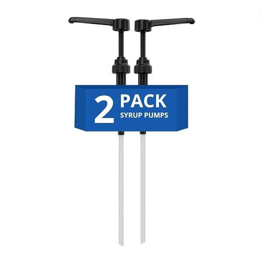 Coffee Syrup Pump Compatible with Torani 24 oz - 25 onces/Monin 1Liter Bottle/Davinci 750ml Bottles - Multipurpose Soap Oil Dispenser Pumps Set of 4 (2 Pack)