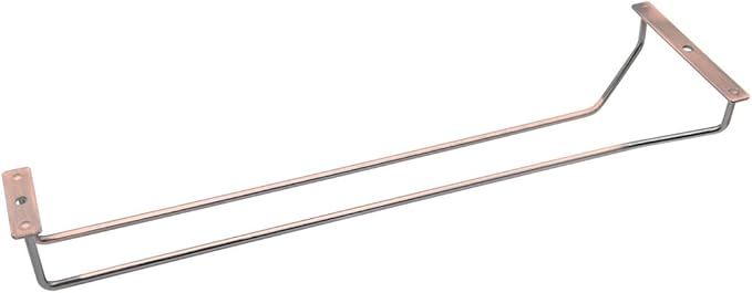 40.5cm Copper Wine Glass Rack, Stemware Rack, Wire Hanging Rack, Under Cabinet Metal Wine Glass Holder (1 Rows, 2 Pack)