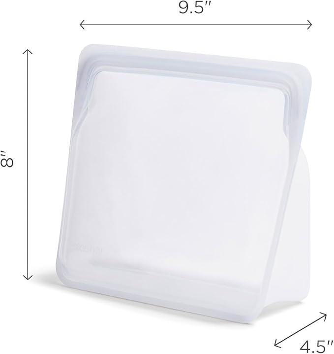 Stasher Silicone Reusable Storage Bag, Stand-Up Mega Bag, Reusable Freezer Bags, Microwave, Dishwasher, Oven Safe, Sous Vide, Premium Lunch Container, Eco Friendly, Food Storage Bags, 104 oz, Green | Reusable Food Bag
