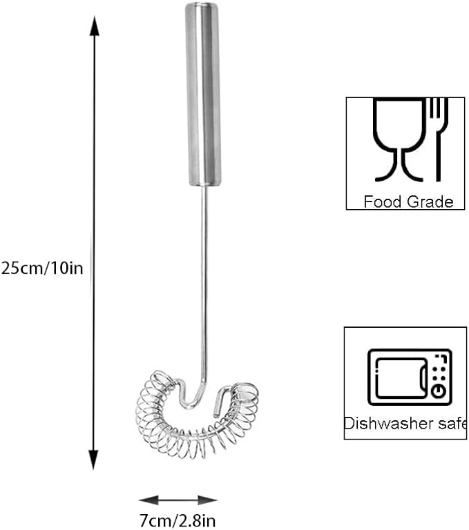 2Pcs Stainless Steel Spring Coil Whisk Set, Handheld Spiral Wire Whipper Blender Beater, Kitchen Cooking Tools for Eggs, Cream, Sauces, Gravy, 10 inch