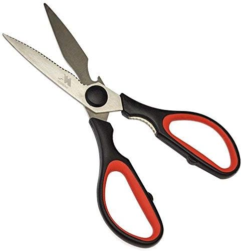 Heavy Duty Kitchen Shears -Take Apart Stainless Steel Blades, Comfort Rubber Grip Handles with Bottle Opener and Nutcracker - Multipurpose Scissors for Chicken, Meat Fish and Herbs - Acodine