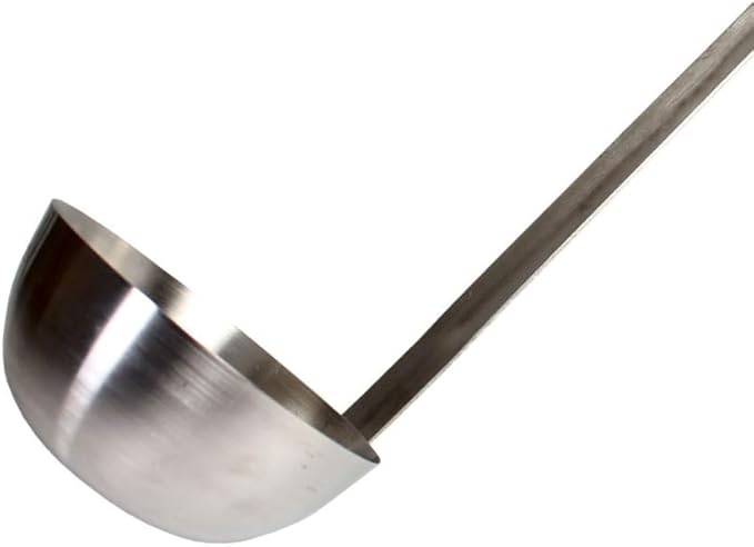TrueCraftware- 24 oz Stainless Steel Ladle with Long Hooked Handle- Kitchen Ladle Best Kitchen Accessories for Cooking and Serving Spoon for Soup Chili Gravy Salad Dressing and Pancake Batter