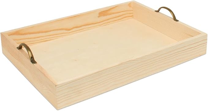 Unfinished Wood Nesting Serving Trays with Handles, Set of 3, Play Tray for Crafting, Resin, Organizing, & DIY Décor, by Woodpeckers