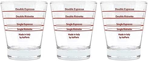 VIA CREMA Espresso Shot Glass (3 Pieces) Coffee Shot Glass Cups Espresso Measuring Shot Glass Coffee Shot
