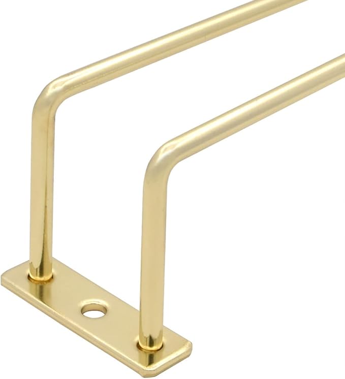 7-Inch Gold Wine Glass Rack - Under Cabinet Stemware Wine Glass Holder for Bar Kitchen (1 Rows, 3 Pack)
