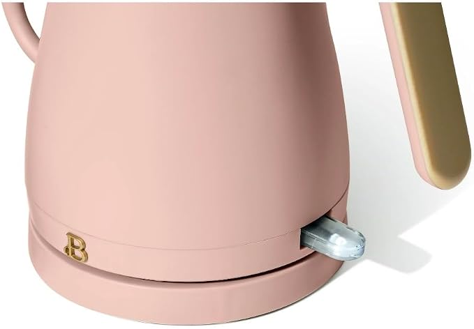 Beautiful Electric Gooseneck Kettle, 1 Liter, 1200W, Stainless Steel Interior, Fast Boil, Precision Pour Spout, Auto Shut-Off & Boil-Dry Protection (Pink)