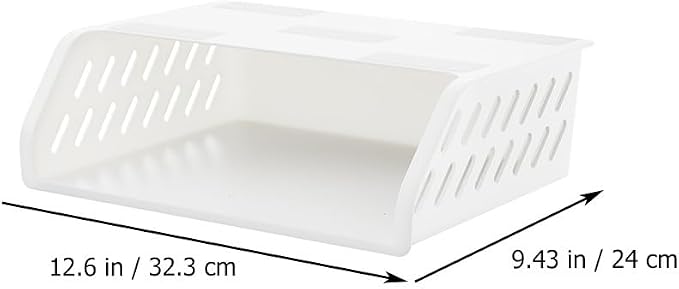 Cabilock Plastic Kitchen Storage Shelf 12.71X9.05X3.54In under Desk Hanging Rack Organizer for Bathroom Office Multipurpose Neat Storage Solution