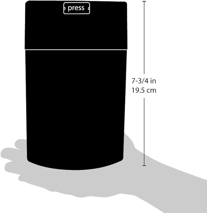 CoffeeVac 1LB – Patented Airtight Container | Multi-use Vacuum container works as smell proof containers for ground coffee and coffee bean containers. Black Logo