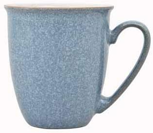 Denby - Elements Blue Coffee Mug Set of 4-330ml Stoneware Ceramic Tea Mug Set For Home & Office - Dishwasher Safe, Microwave Safe - Blue, White - Chip Resistant