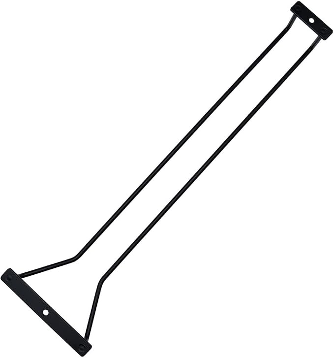 40cm Black Wine Glass Rack, Stemware Rack, Wire Hanging Rack, Under Cabinet Metal Wine Glass Holder 2 Pack