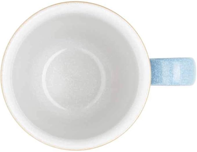 Denby - Elements Blue Coffee Mug Set of 4-330ml Stoneware Ceramic Tea Mug Set For Home & Office - Dishwasher Safe, Microwave Safe - Blue, White - Chip Resistant