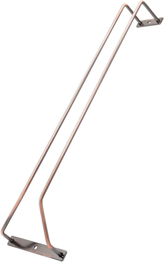 40.5cm Copper Wine Glass Rack, Stemware Rack, Wire Hanging Rack, Under Cabinet Metal Wine Glass Holder (1 Rows, 2 Pack)