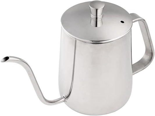 Restpresso 12 Ounce Gooseneck Kettle, 1 Dishwashable Pour Over Kettle - With Thermometer Hole, Non-Stick Coating, Stainless Steel Stovetop Kettle, Built-In Handle, - Restaurantware
