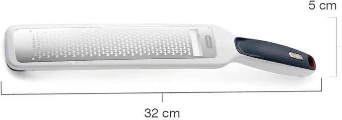 Zyliss E900033 Rasp Grater With Handle, Stainless Steel/Plastic, White, Grating Cheese/Garlic/Lemon Zester/Nutmeg/Parmesan/Ginger/Vegetable/Carrot/Chocolate, Dishwasher Safe, 5 Year Guarantee
