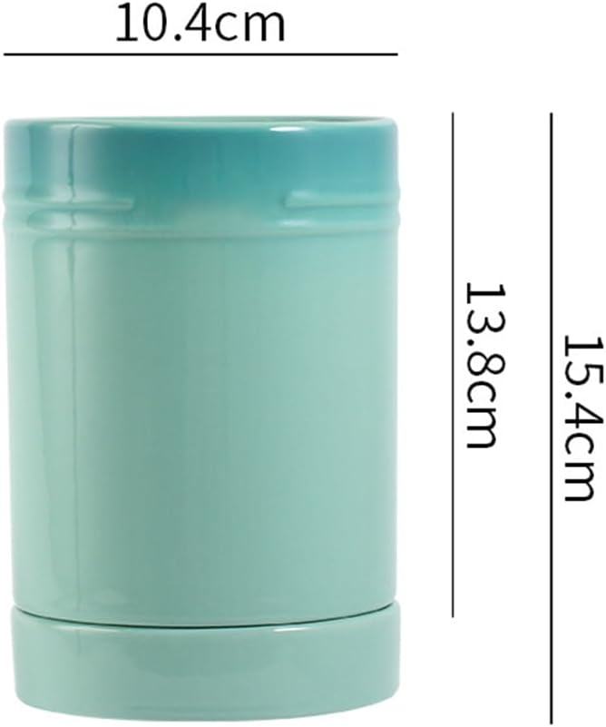 LAYUON Utensil Holder,Ceramic Utensil Crock with Cooking Tool Organizer Crock for Spoons, Spatulas, Tongs for Kitchen Decor ousewarming Gift, ,Green