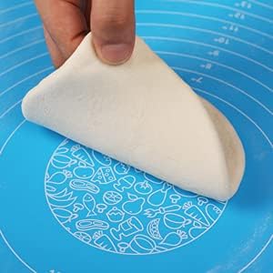 Silicone Baking Mat with Measurements, Pastry Rolling,Counter Mat,Dough Rolling Mat,Oven Liner, (25" x 18 ", blue)