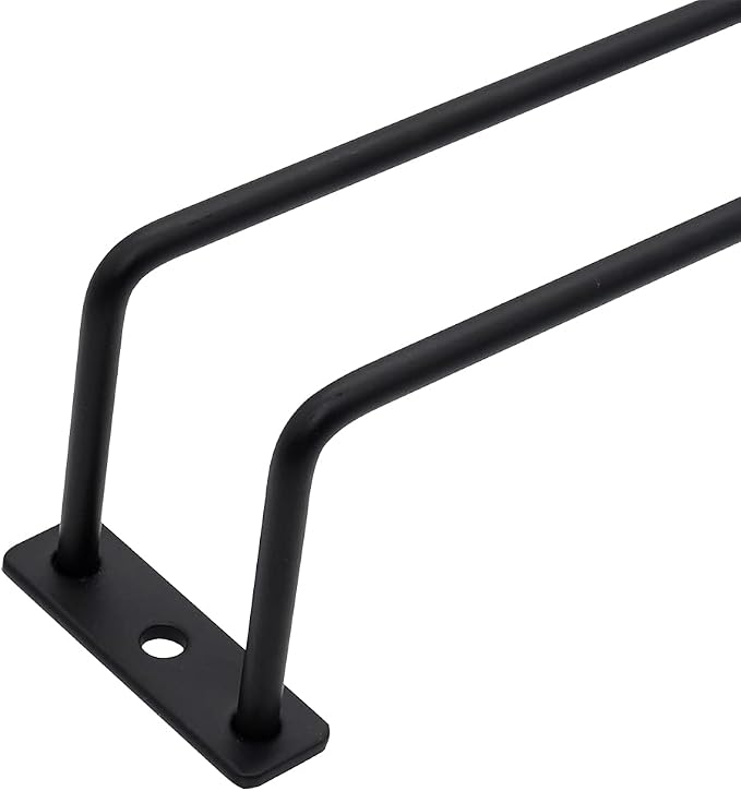 9.6-Inch Wine Glass Rack - Under Cabinet Stemware Wine Glass Holder Glasses Storage Hanger Metal Organizer for Bar Kitchen Black (1 Rows, 3 Pack)