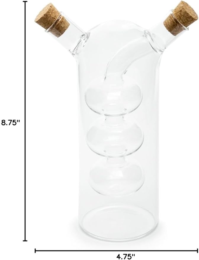 Fox Run 7053 Run Bubble Design Oil and Vinegar Bottle, Bubbles, Clear