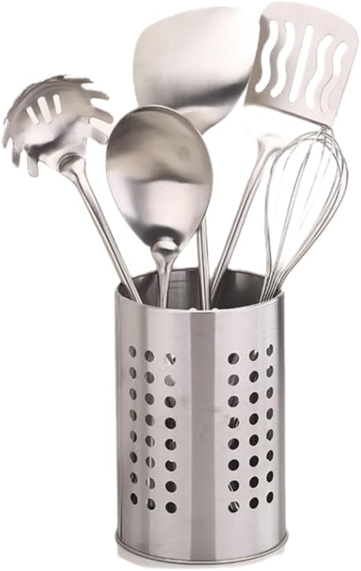Kitchen Utensil Holder Stainless Steel Round Hole Cooking Tools Holder for Kitchen Home and Office