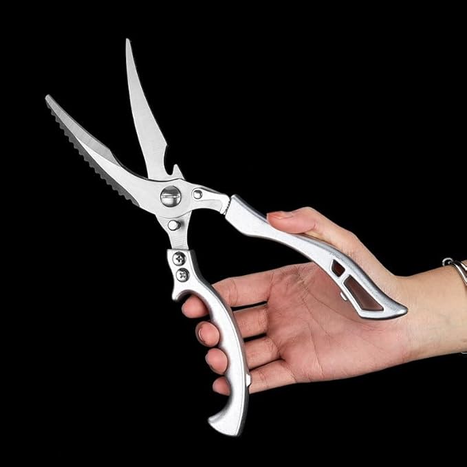 Heavy Duty Stainless Steel Kitchen Scissors, Professional Cooking and Poultry Shears for Bones, Turkey, Meat, Fish and Vegetables, 1-Pack